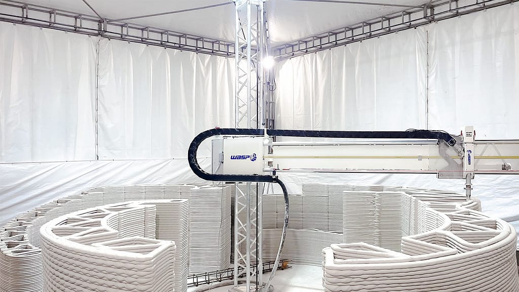 3D Printed Airport Building Shows Where Construction AM Really Makes Sense3DPrint.com | Additive Manufacturing Business 2 Crane WASP 3D printed construction site Bergamo Airport bcvQEf