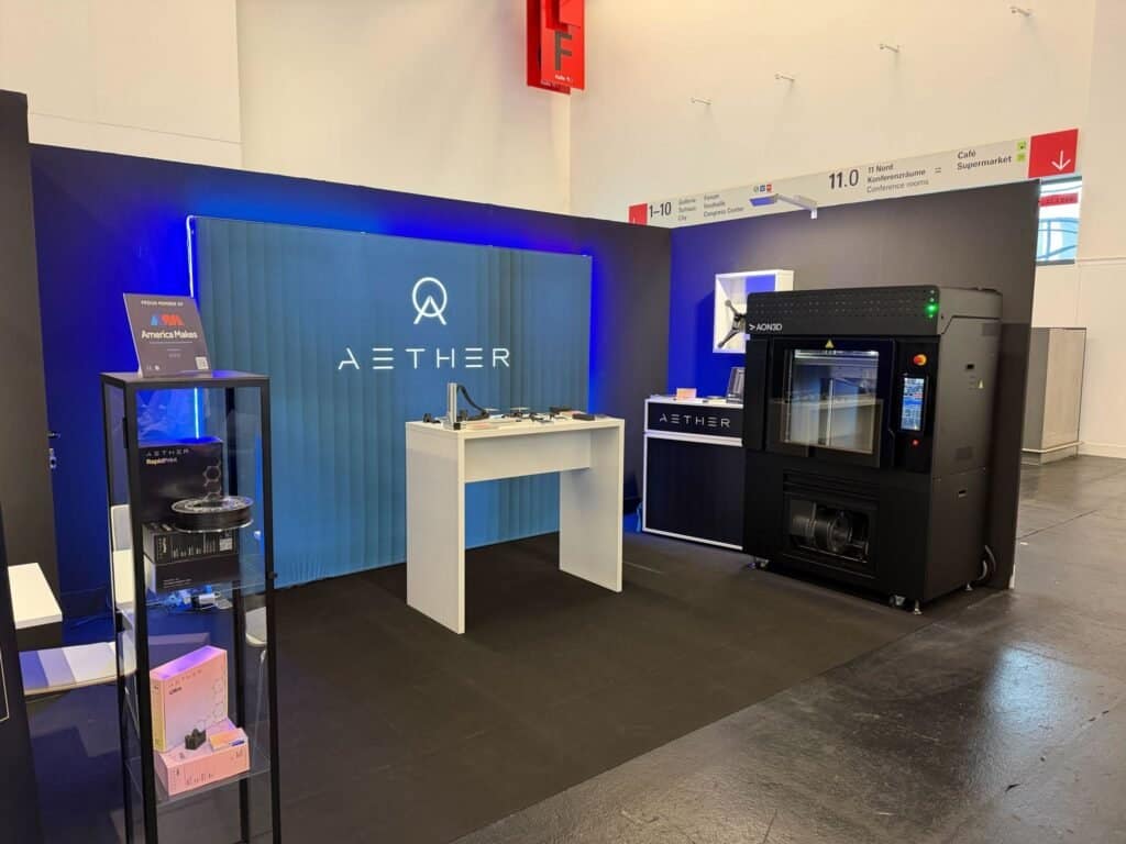 Photopolymer Resins, Metal Powders, & More 3D Printing Material News at Formnext 20253DPrint.com | Additive Manufacturing Business 2 Aether 1024x768 THCihy