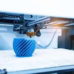 Stratified 3D Printer printing Indian blue vase
